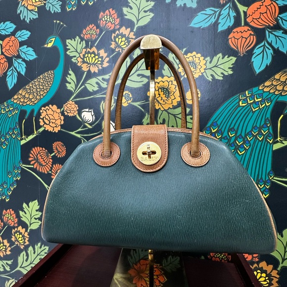 Vintage Bally Teal Leather Satchel • Leather Lined • 1970s - Picture 5 of 14